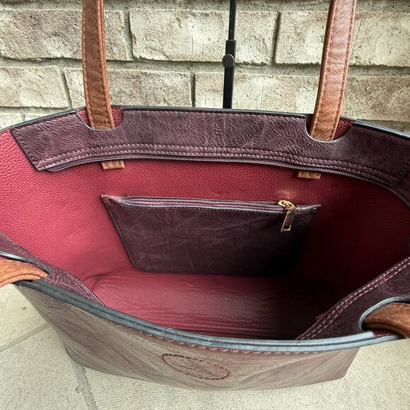 EMPIRE 3 PC TOTE CROSSBODY WRISTLET SET WOMEN'S BAG BurgundyTravel Vacation - Picture 10 of 16